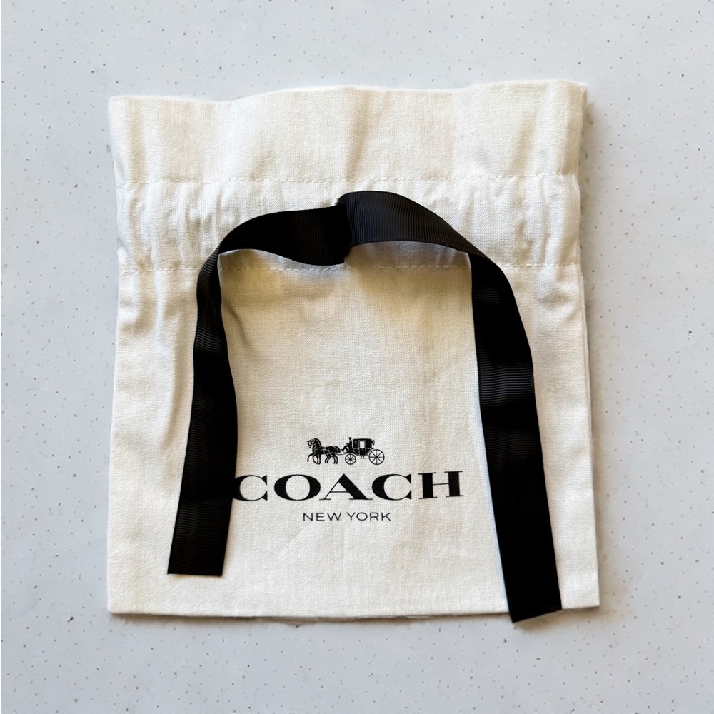 Coach White Canvas Drawstring Dust Bag 8.25" x 7.75" - Picture 2 of 3